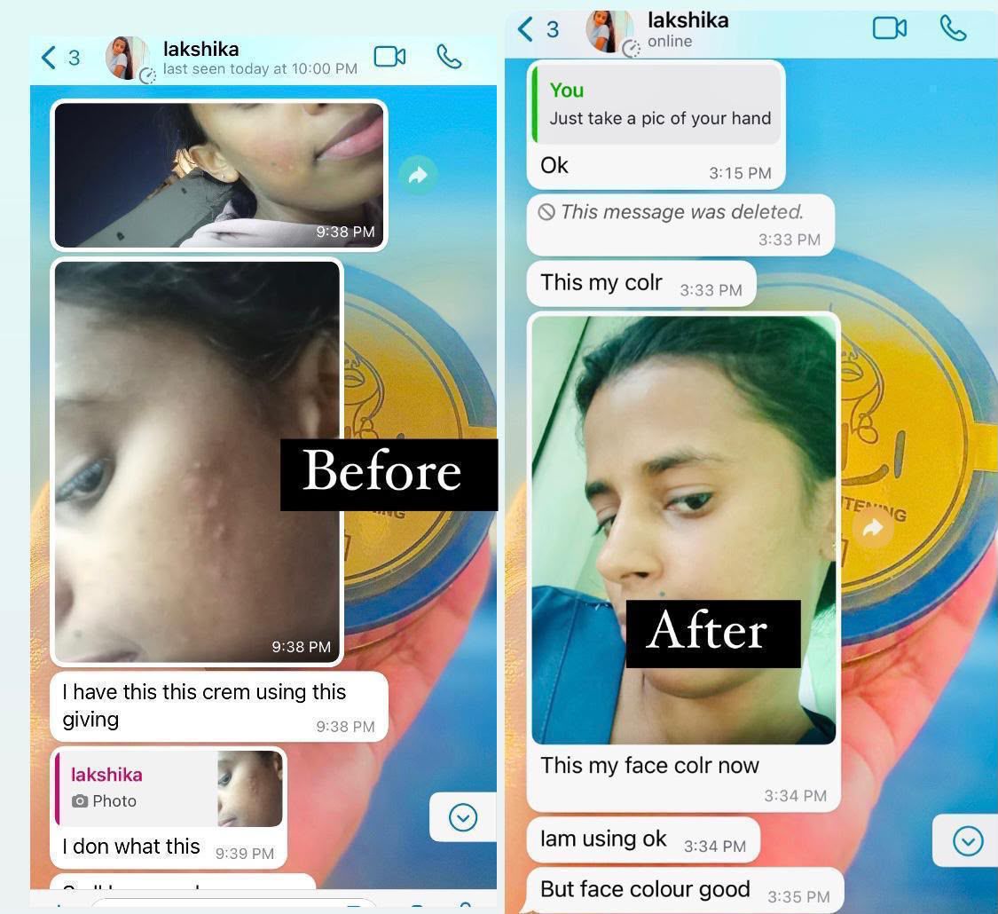 Customer WhatsApp review screenshot